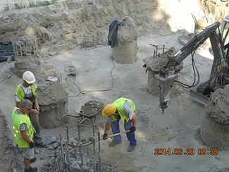 Cölöpök visszavésése